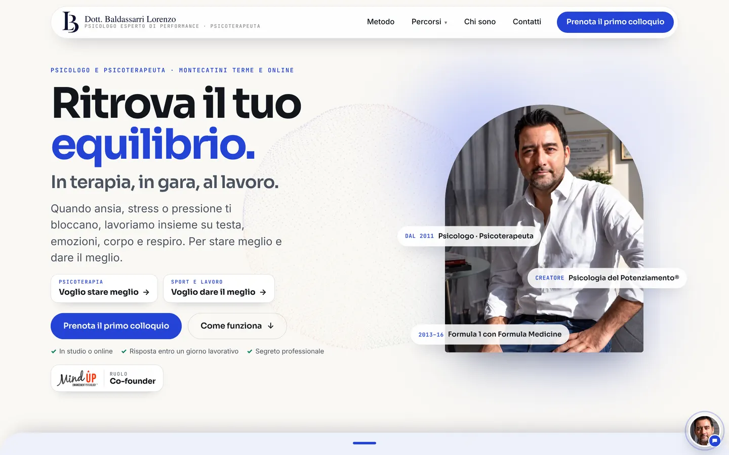 La home del sito di Dott. Lorenzo Baldassarri