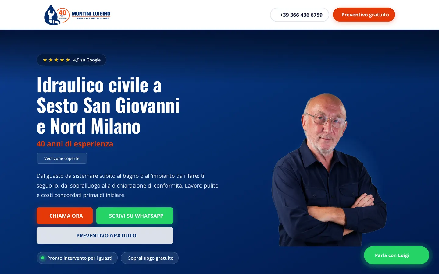 La home del sito di Montini Luigino